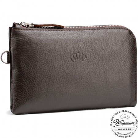 Кожаный клатч "Логан" (коричневый) 